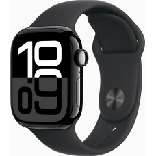  Apple Watch Series 10 GPS  Jet Black Aluminium Case with Black Sport Band - S/M   42mm