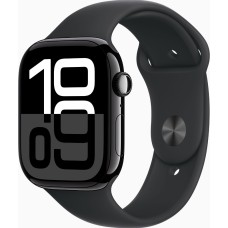  Apple Watch Series 10 GPS  Jet Black Aluminium Case with Black Sport Band - M/L   46mm