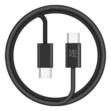 Кабель MAKE Type-C to Type-C PD 65W 1м Nylon Black