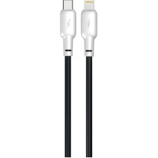 Кабель USB Gelius Full Silicon GP-UCN001CL Type-C to Lightning (1.2m) (20W) Black/White