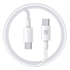 Кабель MAKE Type-C to Type-C PD 100W 1.2м TPE White