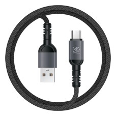 Кабель MAKE MicroUSB 2.4A 1м Denim Grey