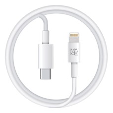 Кабель MAKE Type-C to Lightning PD 20W 1.2м TPE White