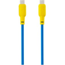 Кабель USB Gelius Full Silicon GP-UCN001CC Type-C to Type-C (1.2m) (60W) Yellow/Blue
