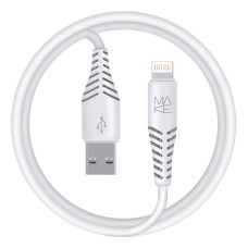 Кабель MAKE Lightning 2.4A 1м PVC White