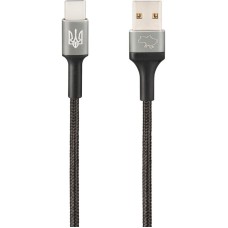 Кабель USB Gelius Strong Ukraine GP-UCN002C USB-A to Type-C (1.2м) (3A) Black
