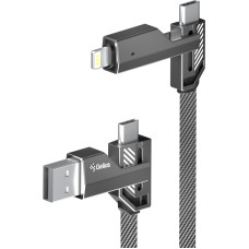 Кабель USB Gelius Twister GP-UCN004 4в1 USB-A/Type-C to Type-C/Lightning (1,2m) (60W) Gray