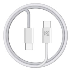 Кабель MAKE Type-C to Type-C PD 65W 1м Nylon White