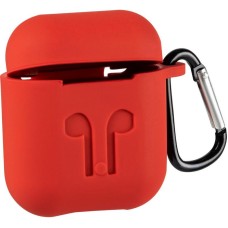 Чохол Silicon Case для AirPods + карабін Red