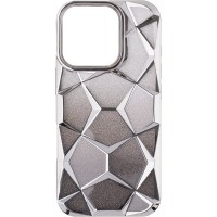 Чохол Abstraction Color Case для iPhone 14 + sparkles (box) Silver
