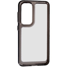 Чохол Silicon Space Case (з боковою кнопкою) для Samsung S24 FE Transparent/Black