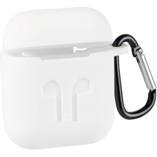 Чохол Silicon Case для AirPods + карабін White