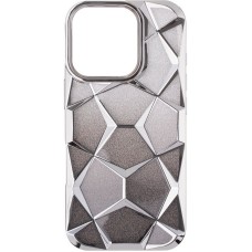 Чохол Abstraction Color Case для iPhone 15 + sparkles (box) Silver