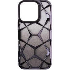 Чохол Abstraction Color Case для iPhone 16 + sparkles (box) Black