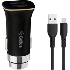 Автомобільний зарядний пристрій Gelius Apollo GP-CC01 2USB 3.1A 15W + кабель MicroUSB Black