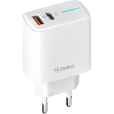 Мережевий зарядний пристрій Gelius Radiance GP-HC058 (1Type-C+ 1USB-A)(PD/QC3.0/PPS/Super VOOC) 25 W White
