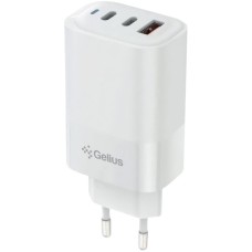 Мережевий зарядний пристрій Gelius Elevaro GP-HC065 65W USB+2Type-C (QC/PD/PPS) White