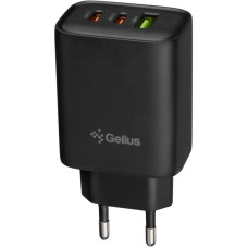 Мережевий зарядний пристрій Gelius Power Pulse GP-HC057 65W USB+2Type-C (QC/PD/PPS) Black