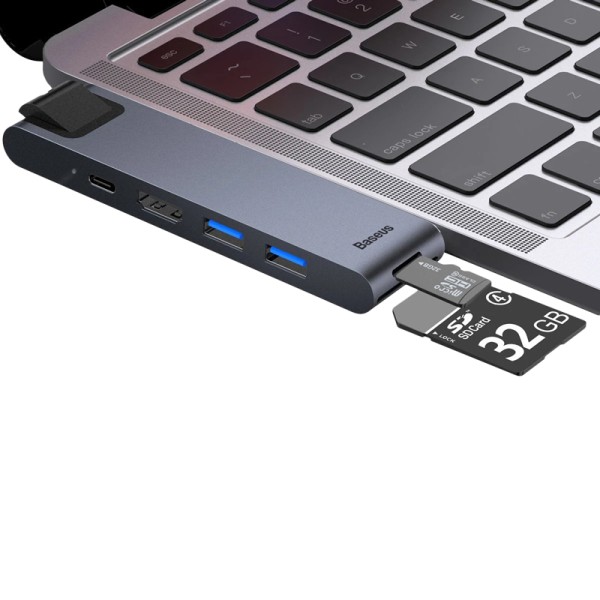 USB Hub Baseus Thunderbolt C+Pro 7-in-1 Smart HUB (CAHUB-L0G) Gray USB Hub Baseus Thunderbolt C+Pro 7-in-1 Smart HUB (CAHUB-L0G) Gray