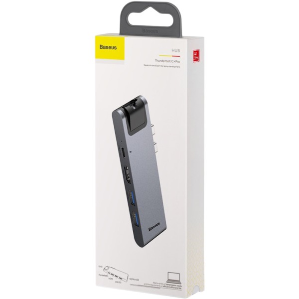 USB Hub Baseus Thunderbolt C+Pro 7-in-1 Smart HUB (CAHUB-L0G) Gray USB Hub Baseus Thunderbolt C+Pro 7-in-1 Smart HUB (CAHUB-L0G) Gray
