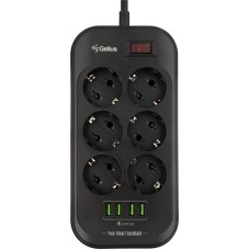 Мережевий фільтр Gelius U-Power GP-PS-002 (6 220V Ports/ 4 USB Ports 3.4A) 2m Black