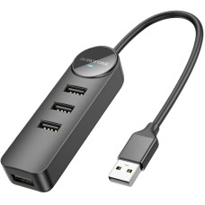 USB HUB Borofone DH5 (USB to USB2.0*4) 0.2m Black