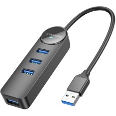 USB HUB Borofone DH5 (USB to USB3.0*4) 0.2m Black