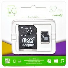 Карта пам'яті microSDHC 32Gb T&G (UHS-1)(Class 10) + адаптер SD