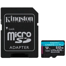Карта пам'яті microSDXC 512Gb Kingston Canvas Go Plus A2 V30 (UHS-1 U3) (R-170Mb/s) + адаптер SD