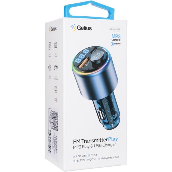 FM-модулятор Gelius Play GP-FMT050s 30W PD/18W QC (RGB) FM-модулятор Gelius Play GP-FMT050s 30W PD/18W QC (RGB)