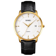 Skmei 1801LGDWT Gold-White Leather