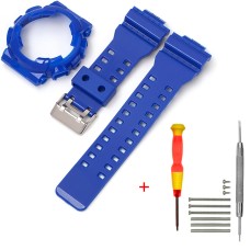 Ремінець + безель (рант) для Casio G-Shock GA-100 Dark Blue-Glossy SI