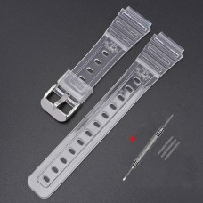 Ремінець для Casio G-Shock F-84/94/105, F-91W, AE1300 Jelly Transparent Silver